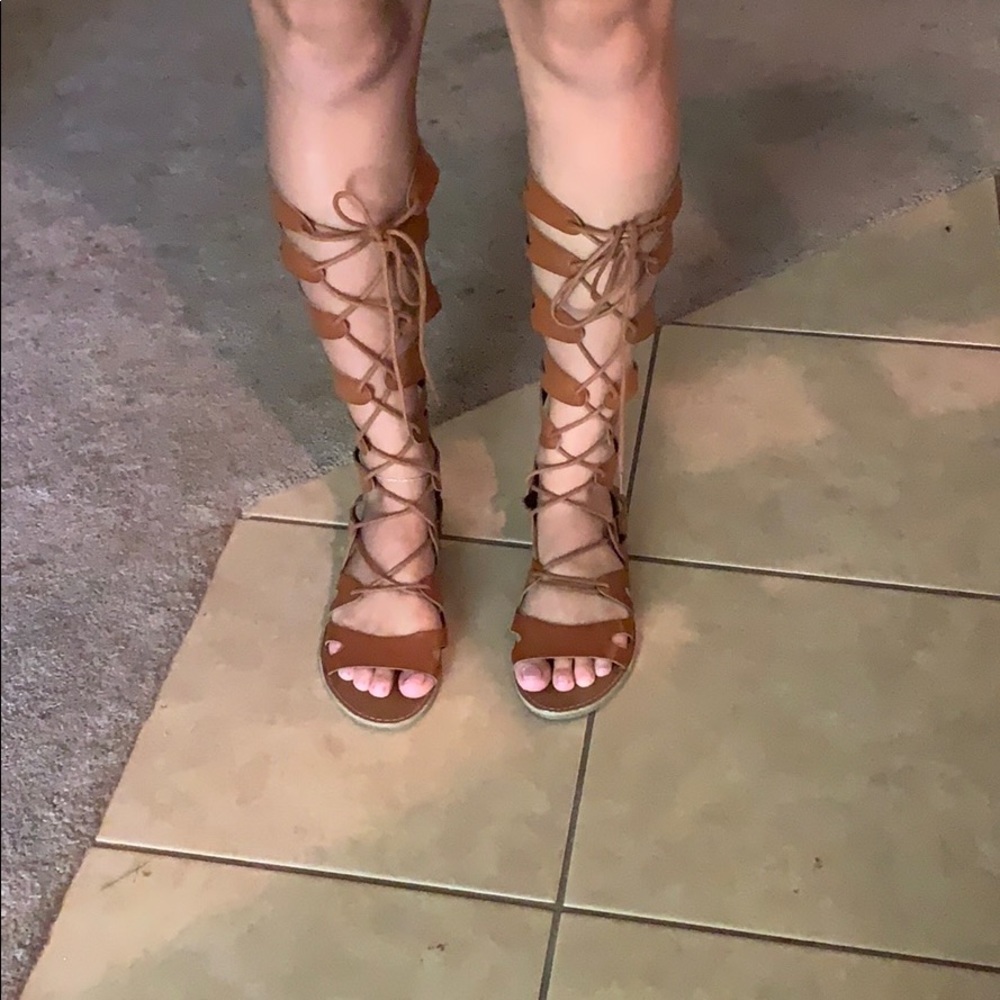 Brown leather Gladiator sandals